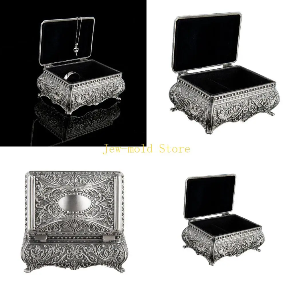 

C71B Metallic Jewelry Holder Trinket Storage Box for Case