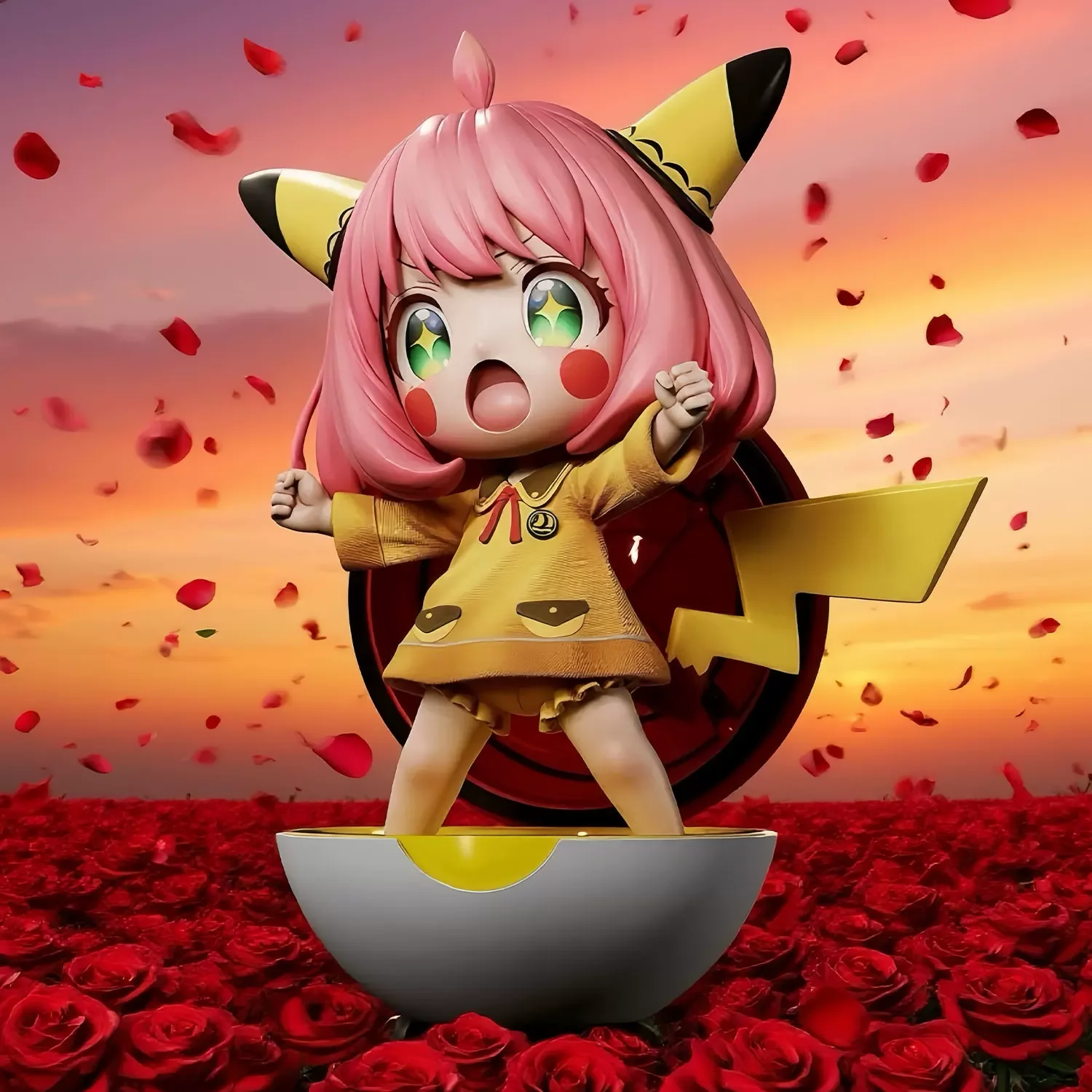 Cute Anya Forger Chibi Figure Spy X Family Anime Pc Case Desktop Ornament Desktop Decoration Toy Birthday Gift For Anime Fans