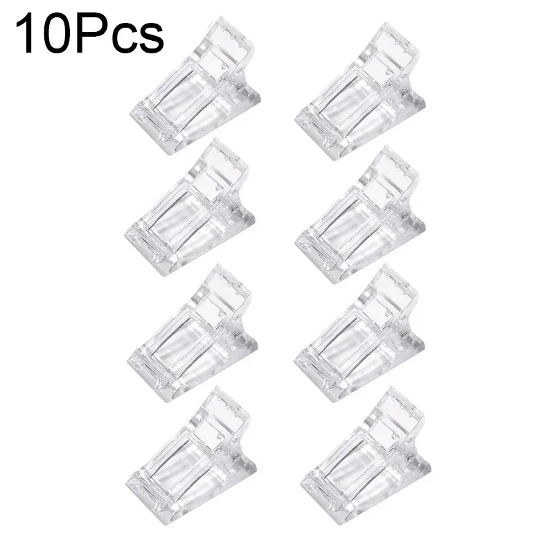 10 Pcs Poly Gel Finger Nail Extension LED Builder Clamps For Quick Building Poly Gel Nail Forms Acrylic Nail Clips