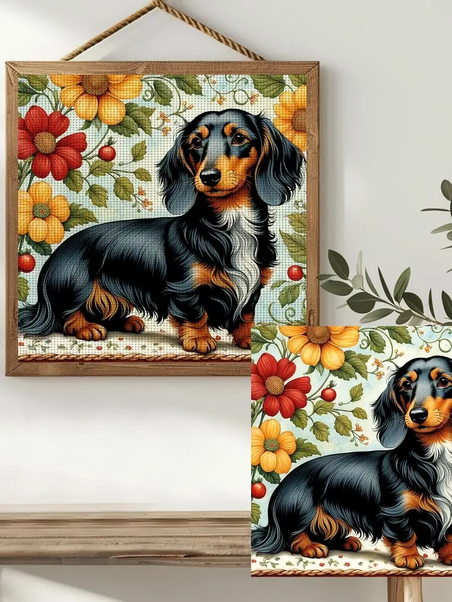 1 Stück 40x40 cm/Hund Motiv Kreuzstich-Set DIY-Kit 11CT/14CT DIY Stickerei-Set Kreuzstich-Zubehör – Detail 1
