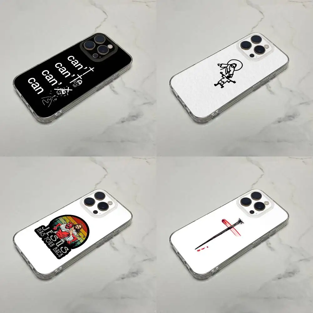 

Cool Jesus Cross Phone Case For iPhone 16,15,14,13,12,11 Plus,Pro,Max,XR,XS,Plus,E,SE4,Mini Transparent Cover