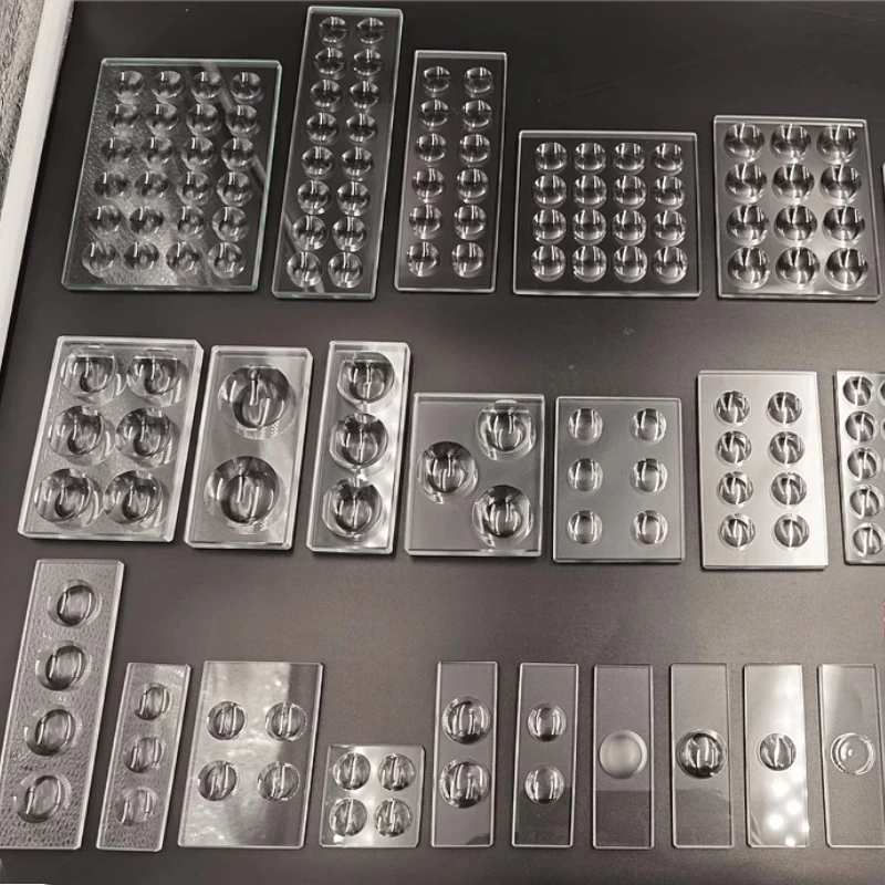 

5mm Thickness Circular Concave Cavity Biological Microscope Slide Optical Glass Multiple Wells Optional Microscopio Tools