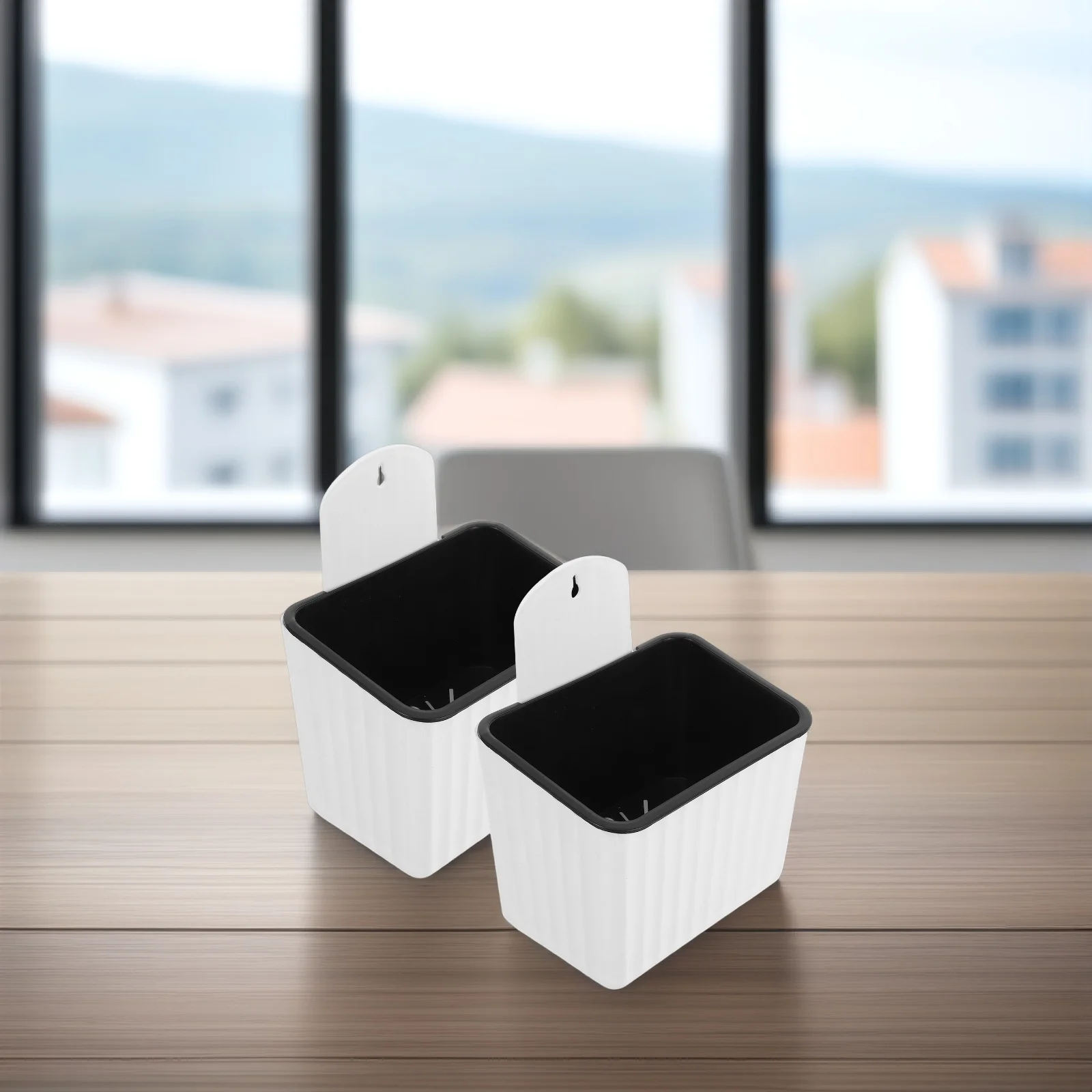 

2 шт. настенные цветочные горшки самополивные пластиковые горшки для использования в помещении и на открытом воздухе автоматический подвесной контейнер для цветов садовый декор