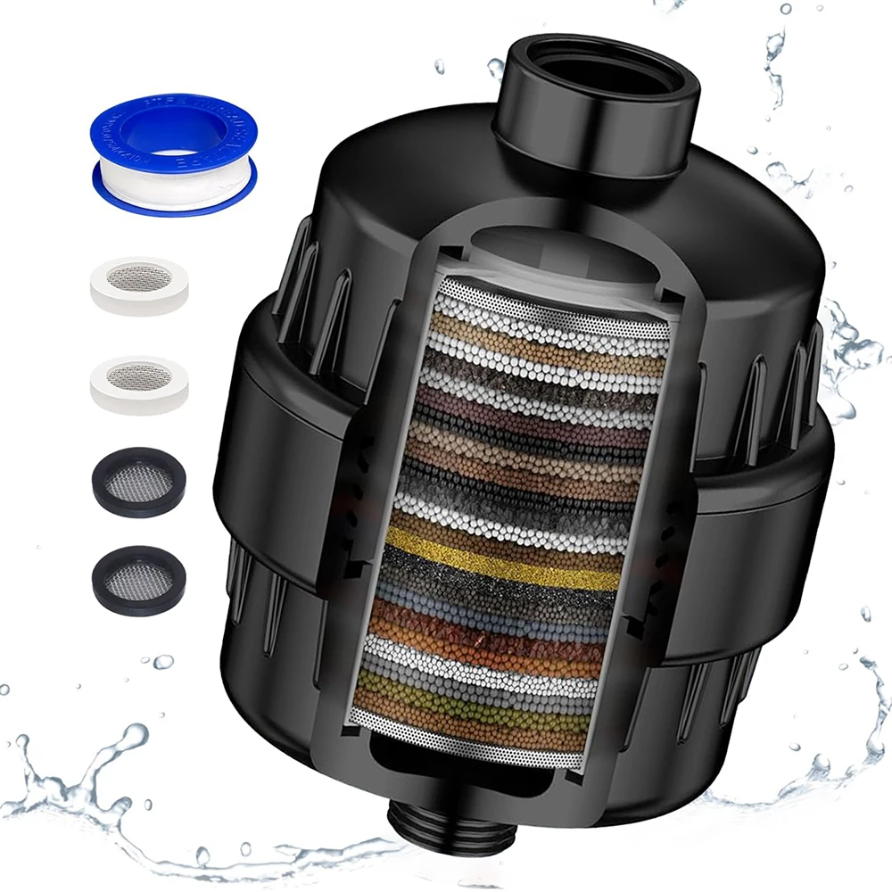 15/20-stufiger Hochleistungs-Duschfilter entfernt Chlor, Fluorid, Schwermetalle und macht das Wasser weicher – Hochwertiger Duschkopf – Detail 1