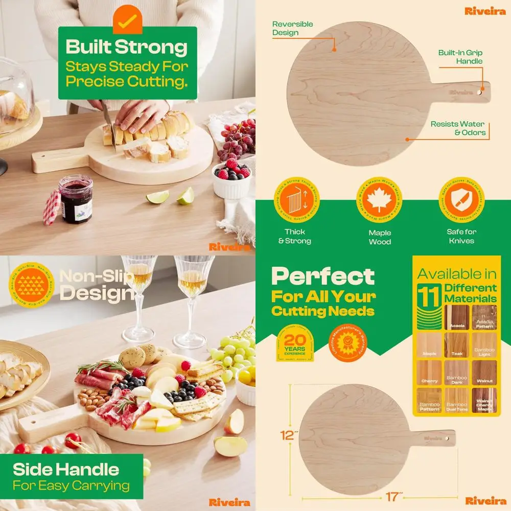 

Gourmet Maple Chopping Board with Juice Grooves - Natural Wooden Cutting Boards for Kitchen Decorative Use