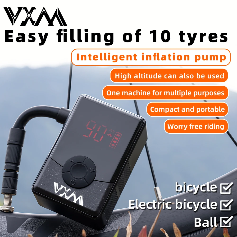 

VXM Car Wireless Air Pump 130PSI Portable Electric Tire Inflation For Car Bicycle Motorcycle Bike Balls Air Compressor Inflator