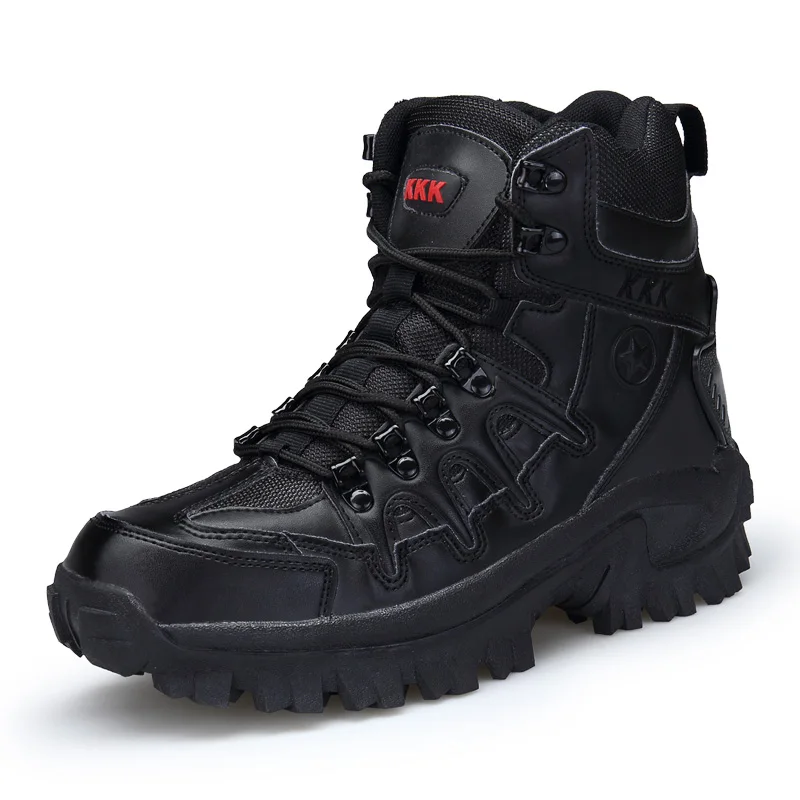 2024 Ankle Boots Men Outdoor Genuine Leather Combat Boots Work Safty Shoes for Men Hiver Casual Hiking Shoe