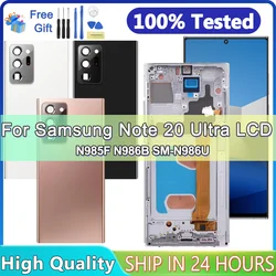 Testowane dla Note 20 Ultra z ramką, dla Samsung Note 20 ultra N985F N985F/DS Wyświetlacz LCD Cyfrowy ekran dotykowy Zamiennik