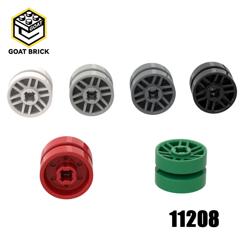10Pcs MOC Compatible Assembles Particles 11208 14mm Small Wheel Hub for Building Blocks Parts DIY Educational Gift Toys