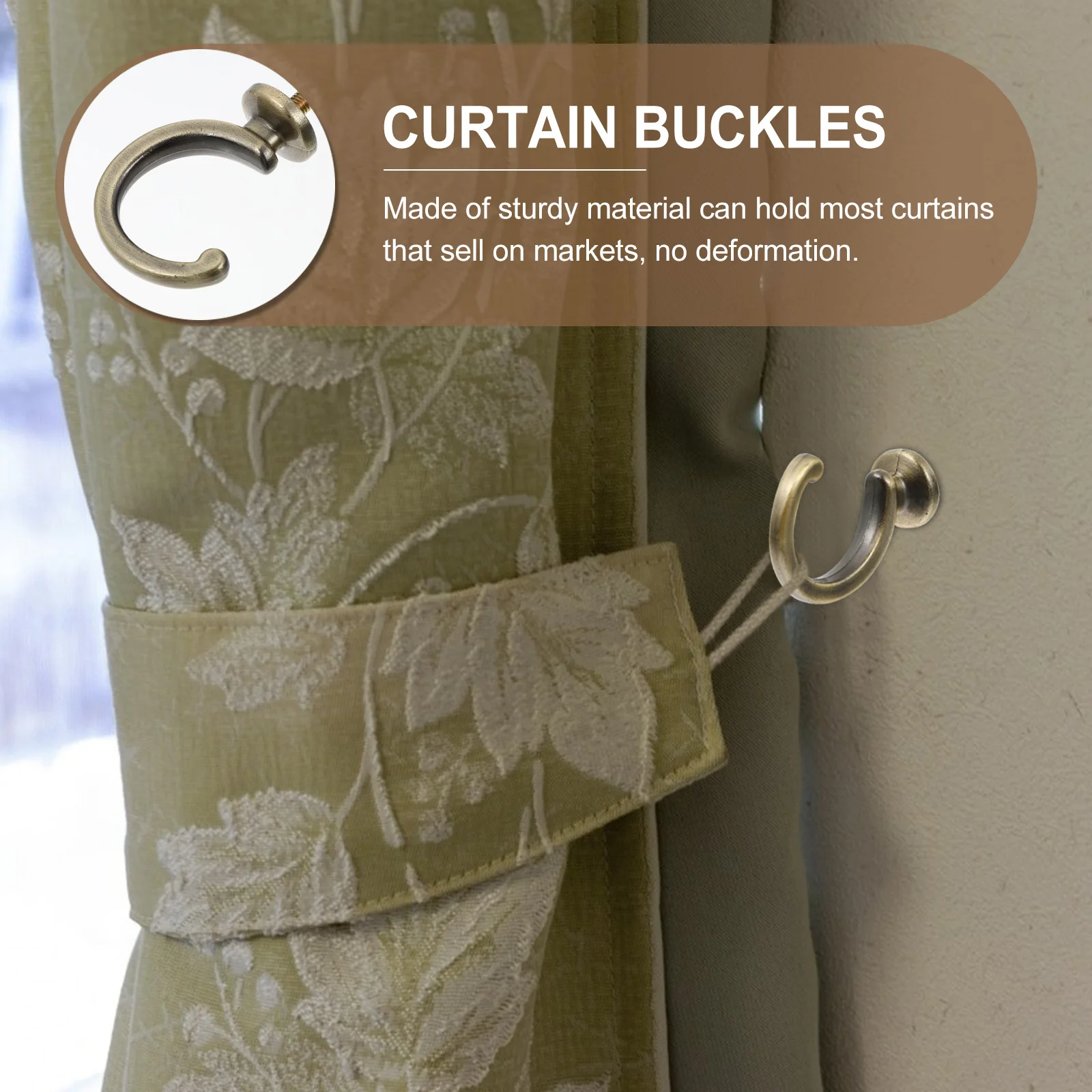 

2pcs Zinc Alloy Curtain Hook Sturdy Modern Design Wall Mounted For Living Room Bedroom Home Hotel Decor Curtain Holdback