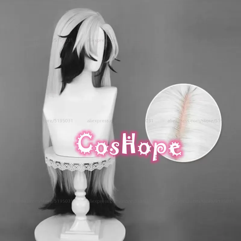 HSR Boothill 92 سنتيمتر طويل مستقيم فضي أبيض أسود شعر مستعار مختلط أنيمي تأثيري الباروكات مقاومة للحرارة Sk ؛ 3,c'5.b;8'
