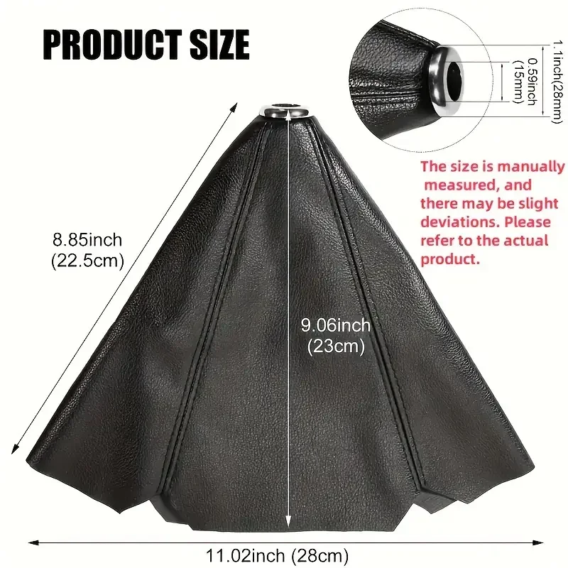 Gear Shift Dust Cover Black PU Leather Gear Shift Lever Dust Boot Universal For Most Cars Business Style Simple Car Accessory