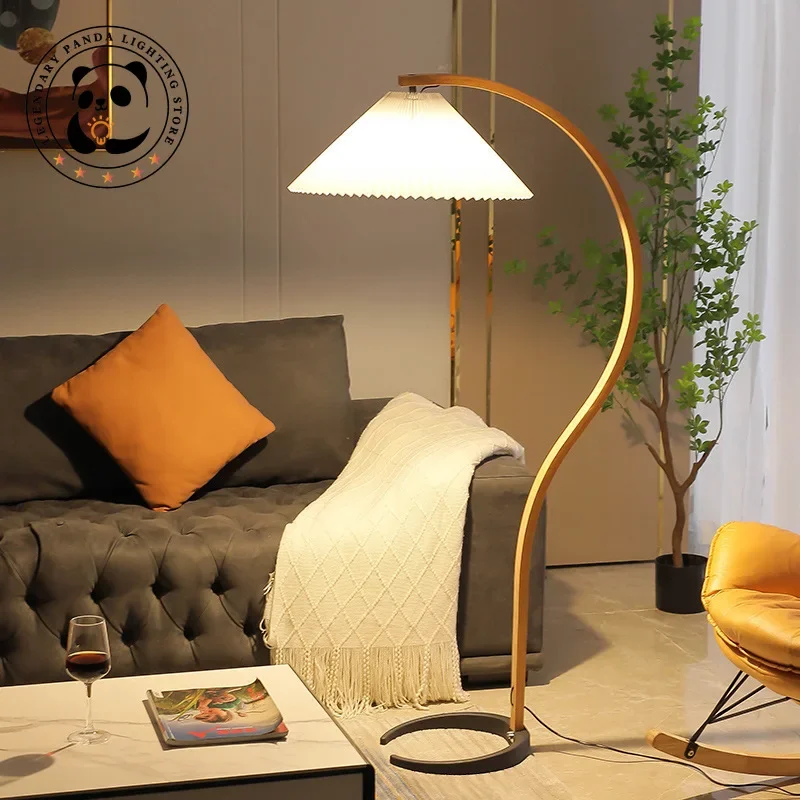 

Designer Solid Wooden Floor Lamp LED Retro Hall Sofa Reading Station Lighting for Living Room Bedroom Decoration Home Luminaries