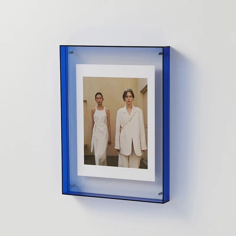 Acrylic Photo Frame Plastic Rectangle Hollow Picture Frames Two Side Case Transparent Drawing Framework Home Decorations 1pc