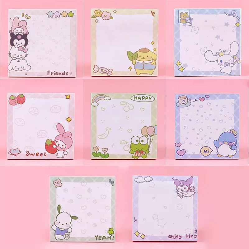 sanrio melody pochacco kuromi memo pad sticky notes papelaria etiqueta planejador notepad sticker post material escolar 24 pcs por lote 01