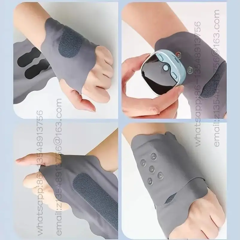 EMS Wrist Massager with Heat - Electric Therapy Glove for Carpal Tunnel Pain Relief, Rechargeable Wireless Hand Support Typing