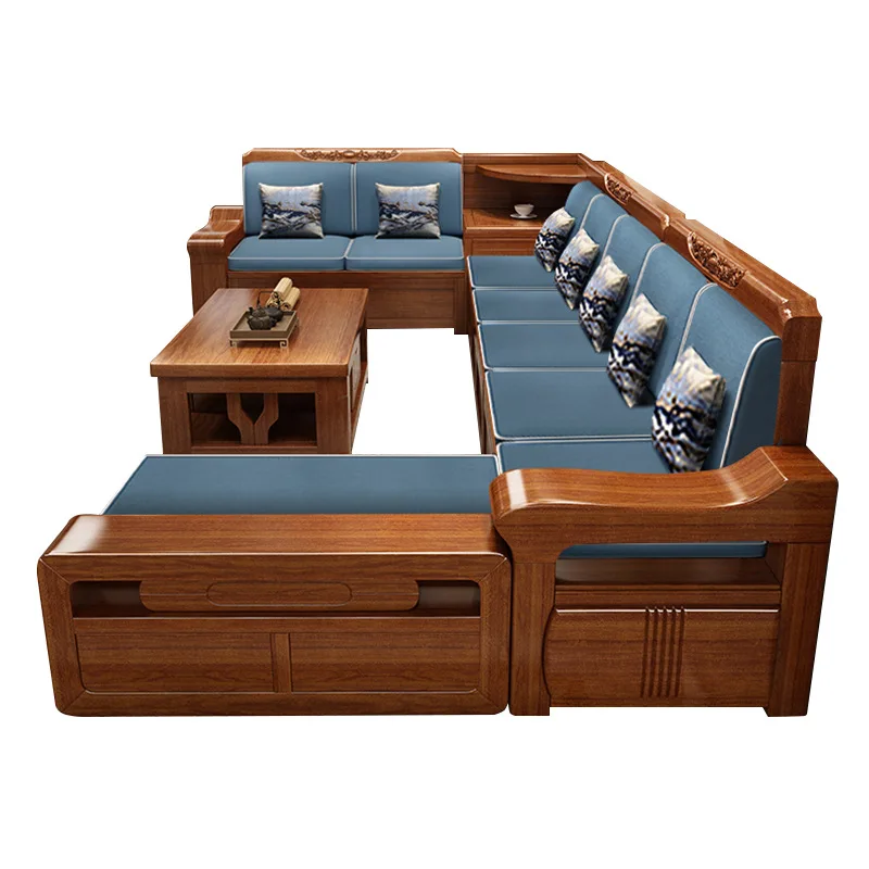 

Solid wood, sofa, walnut, combination, furniture, dual use, corners