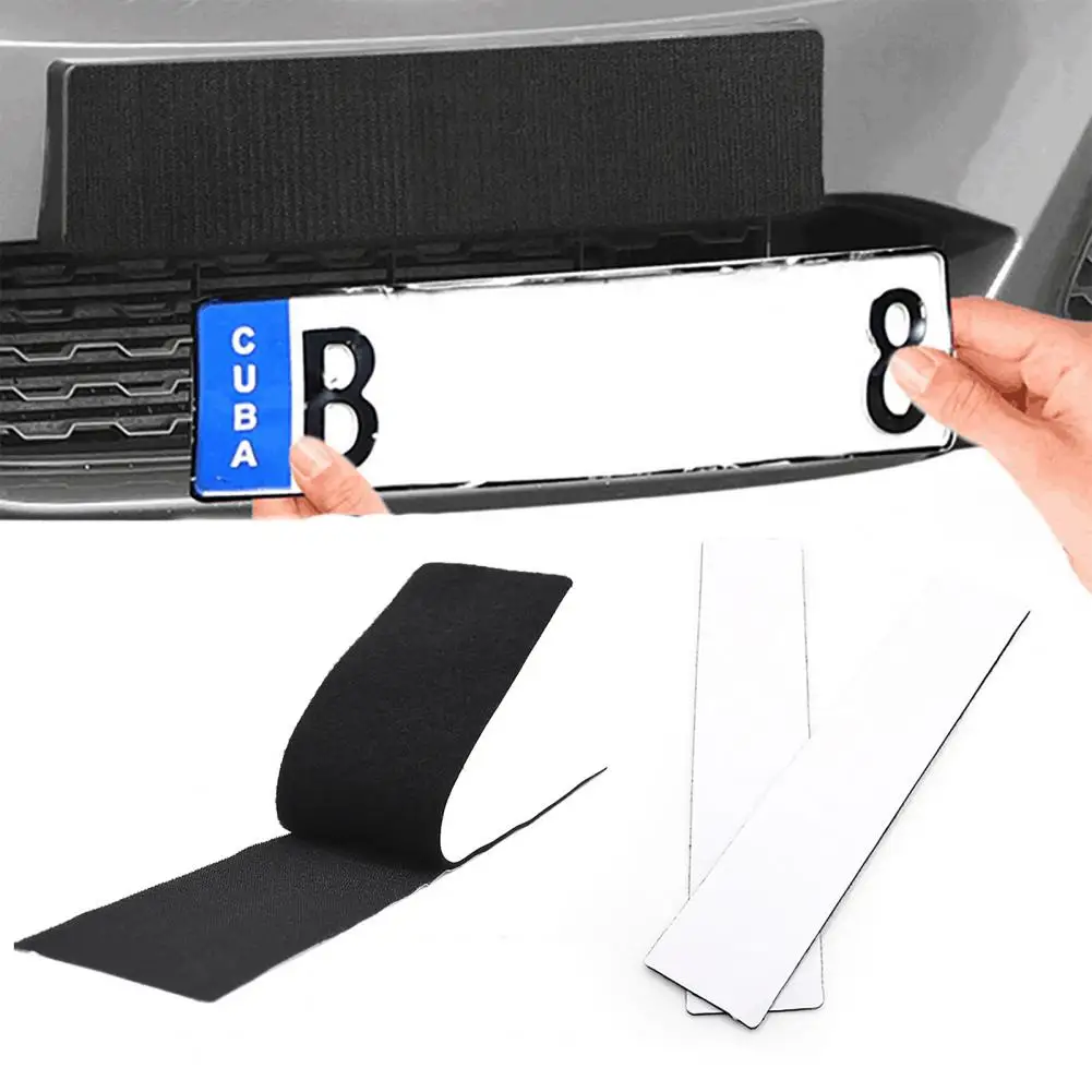 2Pcs/Set Frameless License Plate HolderAdhesive License Plate Holder Black Number Plate Holder for Vehicles Car Accessories