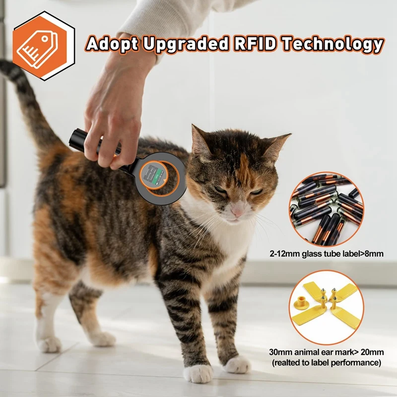 Bluetooth Pet Micro-Chip Reader,3-In-1(2.4Ghz Wireless+Bluetooth+USB) Animal Universal Microchip-Tag Reader Scanner