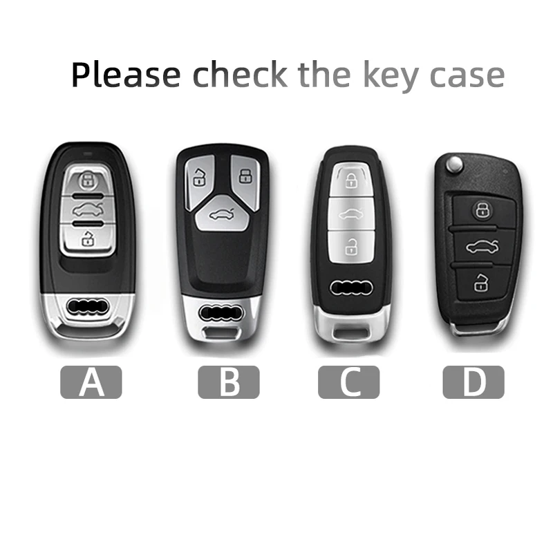For Audi A1 A3 A4 8P 8L 8V A5 B6 B7 A6 A7 C5 C6 Q3 Q5 Q7 4F S3 S4 S6 RS3 TT Shell Fob Genuine Leather Car Flip Key Case Cover