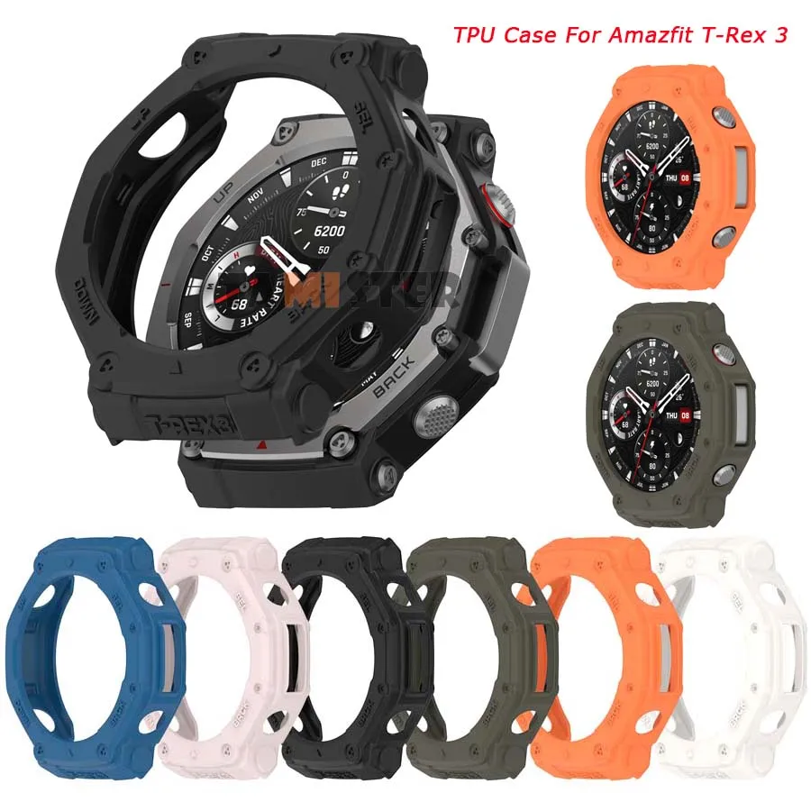 Watch Case Cover For Amazfit T REX 3 Bumper TPU Protective Shell Frame For Huami Amazfit T-Rex 3 Protector Case Accessoies