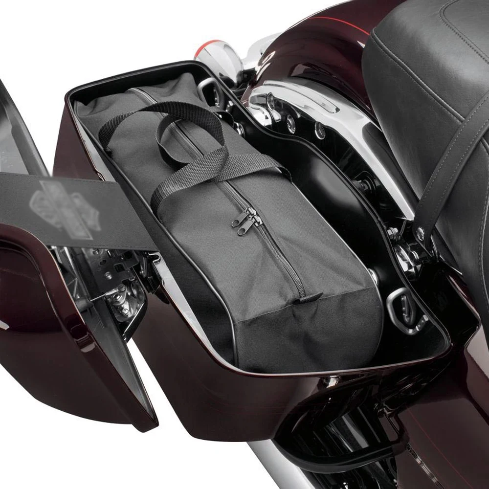 กระเป๋าข้างมอเตอร์ไซค์พร้อมชุดติดตั้งและแผ่นรองสำหรับ Harley Touring Road King Electra Street Glide Ultra Tour FLTR FLHX 93-18