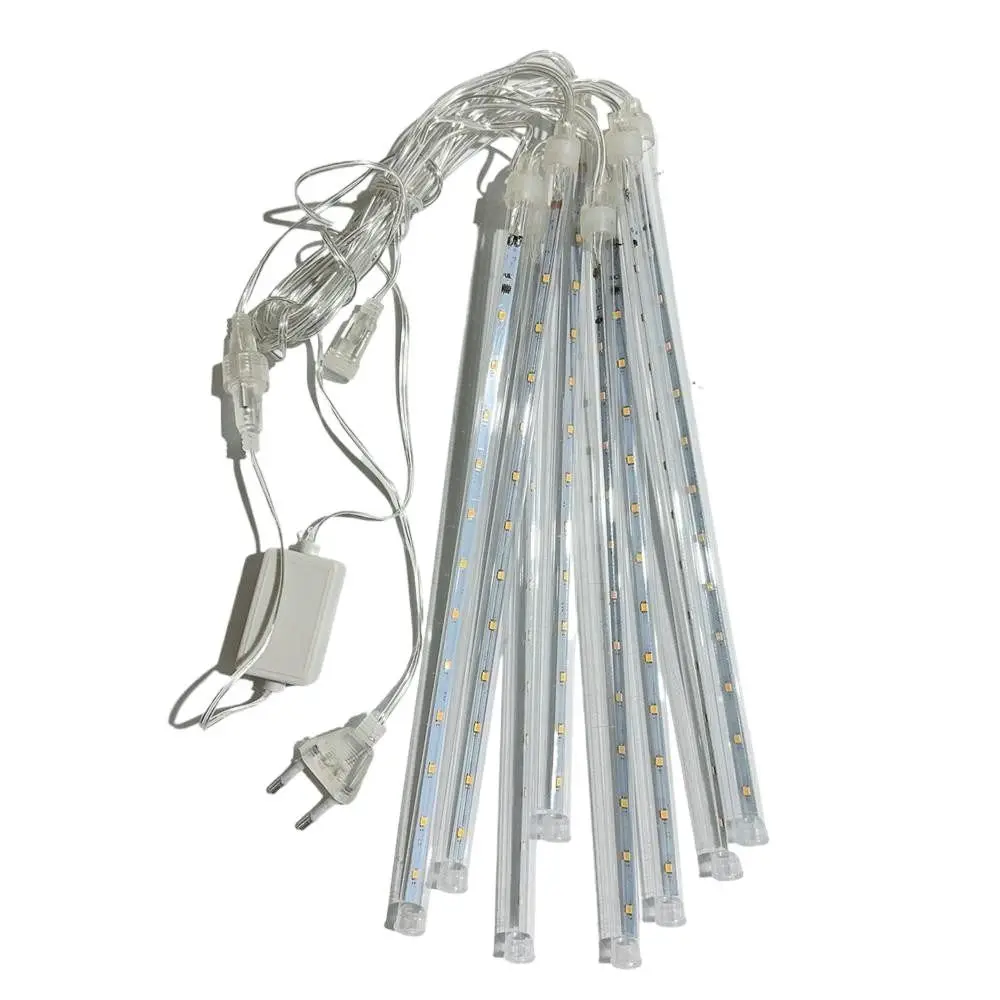 متعدد الألوان LED النيزك دش سلسلة أضواء مقاوم للماء IP65 جو مصباح تألق 8 أنبوب الجنية سلسلة أضواء السنة الجديدة #1