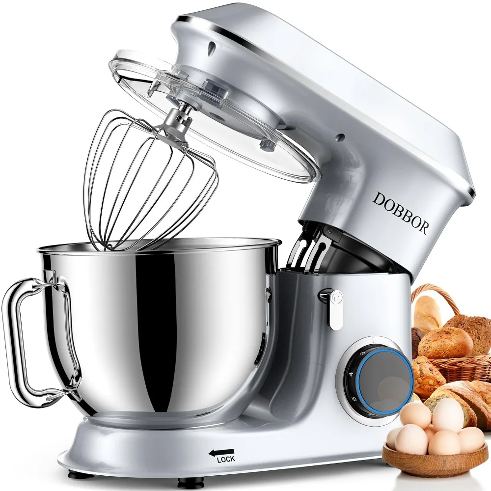 Electric Stand mixer, 9.5QT 660W 7Speeds Tilt-Head Dough Mixers, Bread Mixer with Dough Hook, Whisk, Beater, Splash Guard