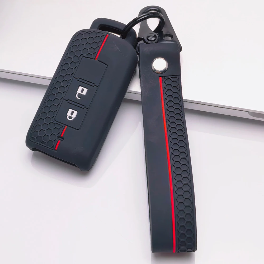 Key Fob Cover for Mitsubishi Outlander ASX Lancer Pajero Sport L200 Triton Eclipse with Keychain Anti-Scratch Shockproof