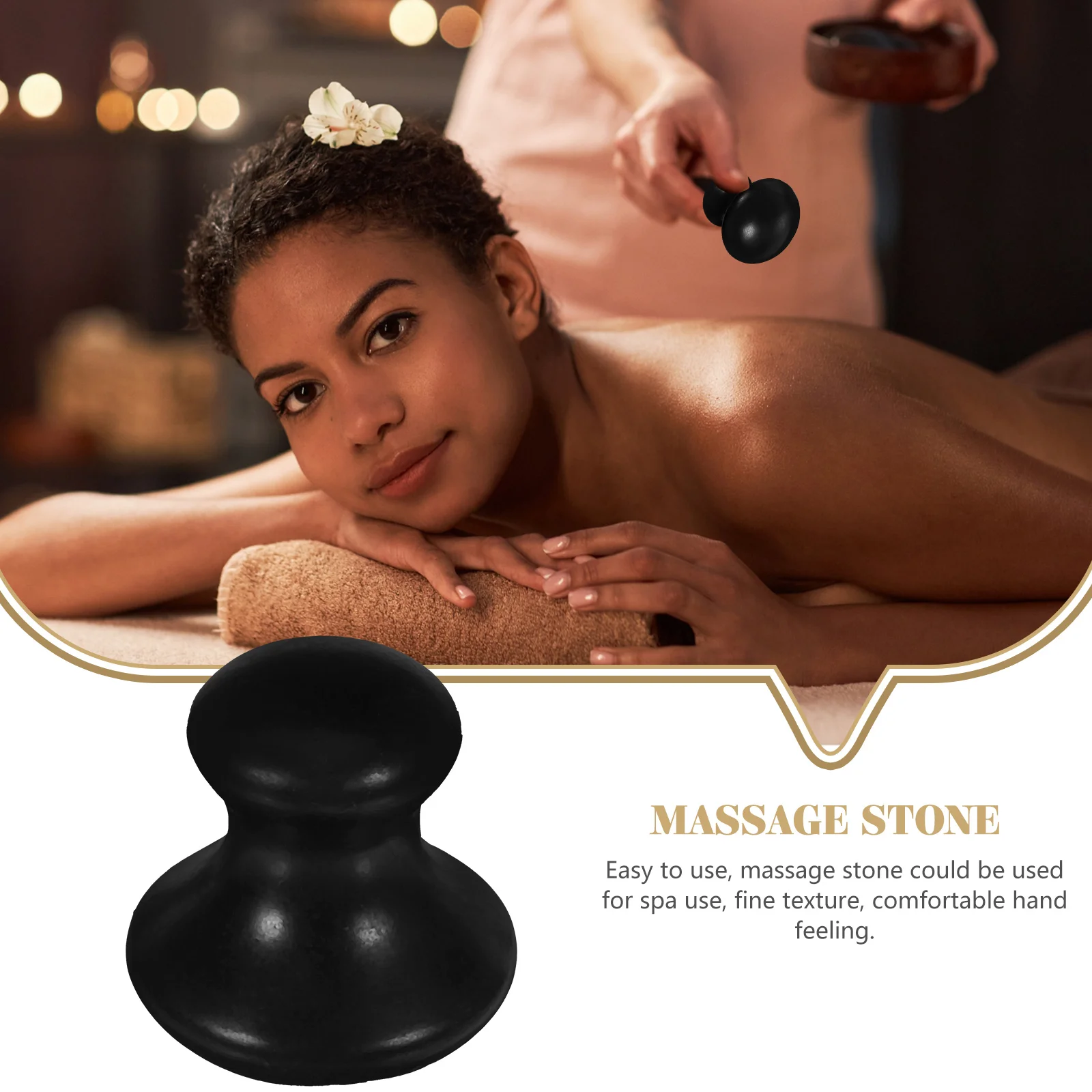 

2 Pcs Spa Stone Massage Massager Scraping Tablets/boards Mushroom Shape Black Bianstone Man