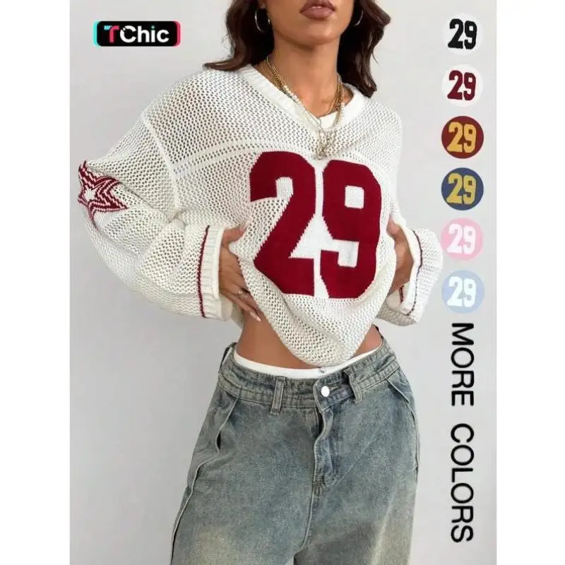 

Men's And Women's Knitted Hollow out Color Blo Patterned Sweater Coolmax Fiber Mid-aged And ly Ciwalk Ne