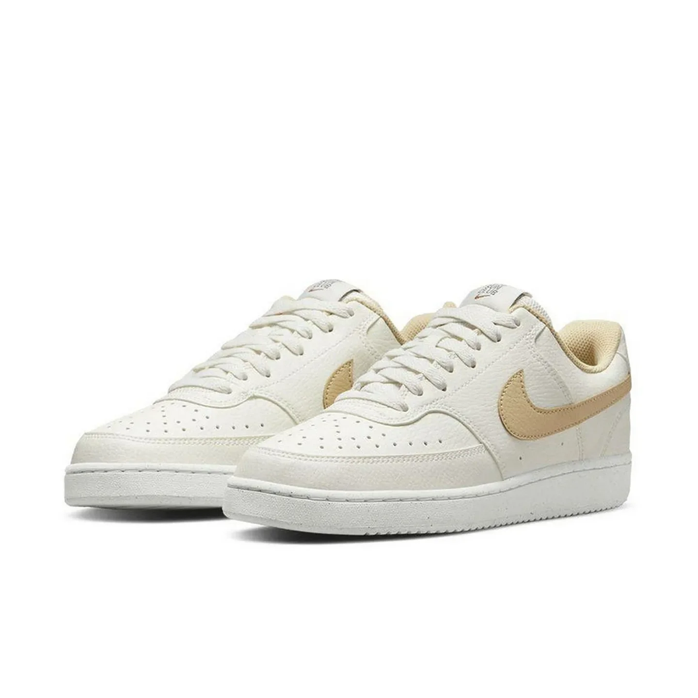 Nike Court Vision 1 Casual Slip-Resistant Durable Lightweight Low-Top Tennis Shoes Women's White/Yellow DH3158-103