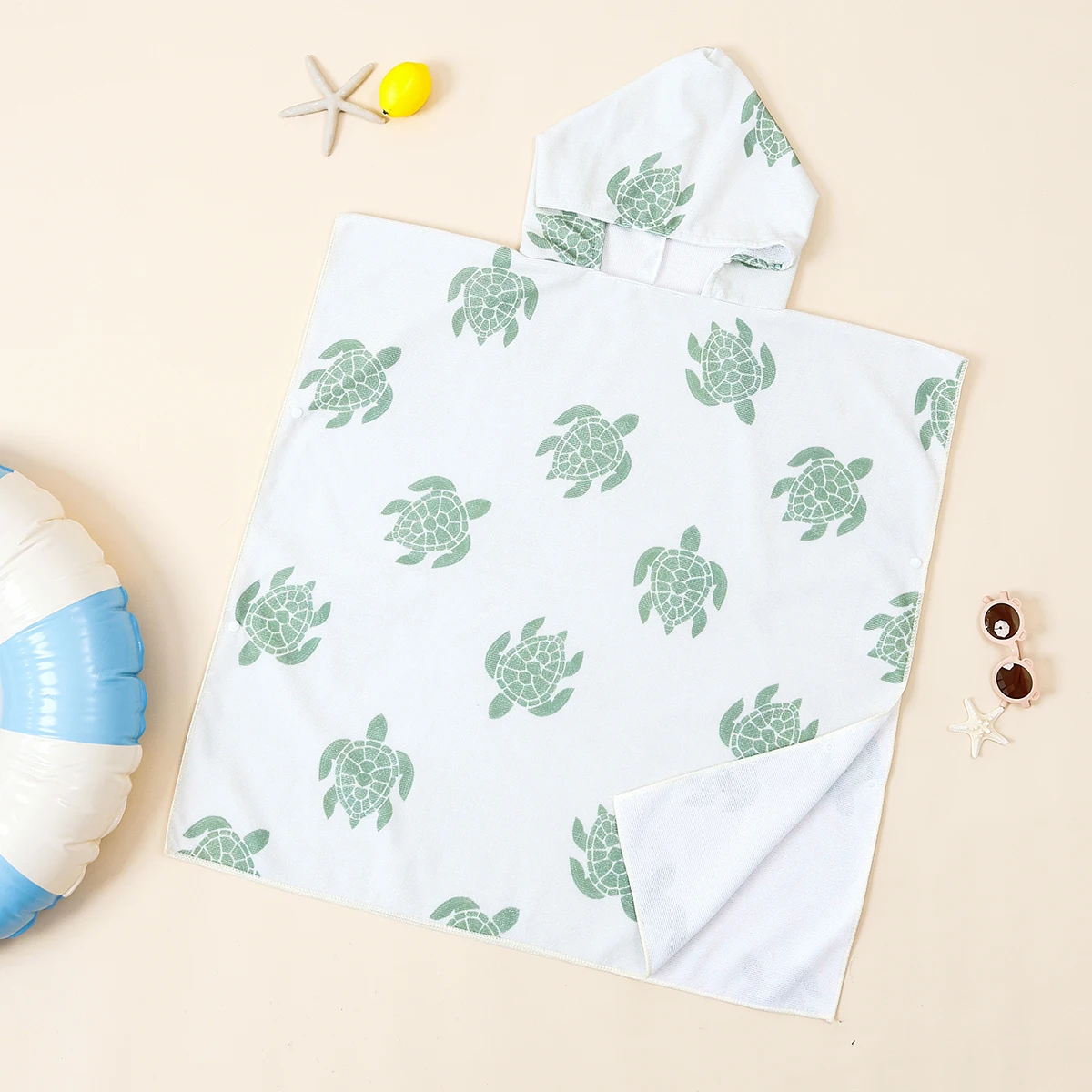 

1 шт., детский халат из микрофибры с капюшоном, детский плащ с капюшоном, банный халат, пляжное полотенце для ванной комнаты, бассейна, халаты