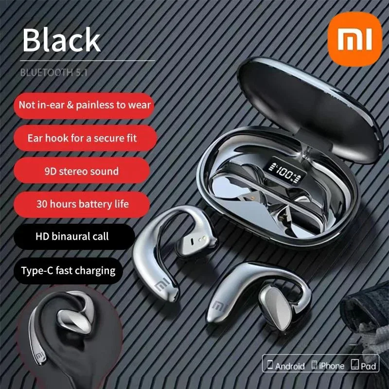 Xiaomi S900 Bluetooth Earphones Conduction Open Ear Hook Wireless Sport Headphone HiFi Stereo Waterproof Noise Reduction Headset