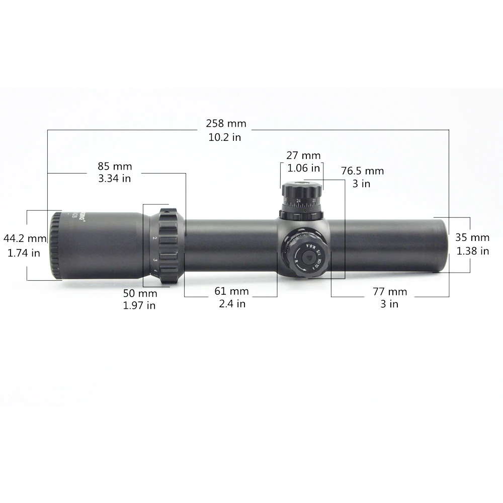 Visionking 1-10x28 Hunting Rifle Scope Military Precision Reticle Waterproof 35mm Tube FMC Optical Sight For.308 Riflescope