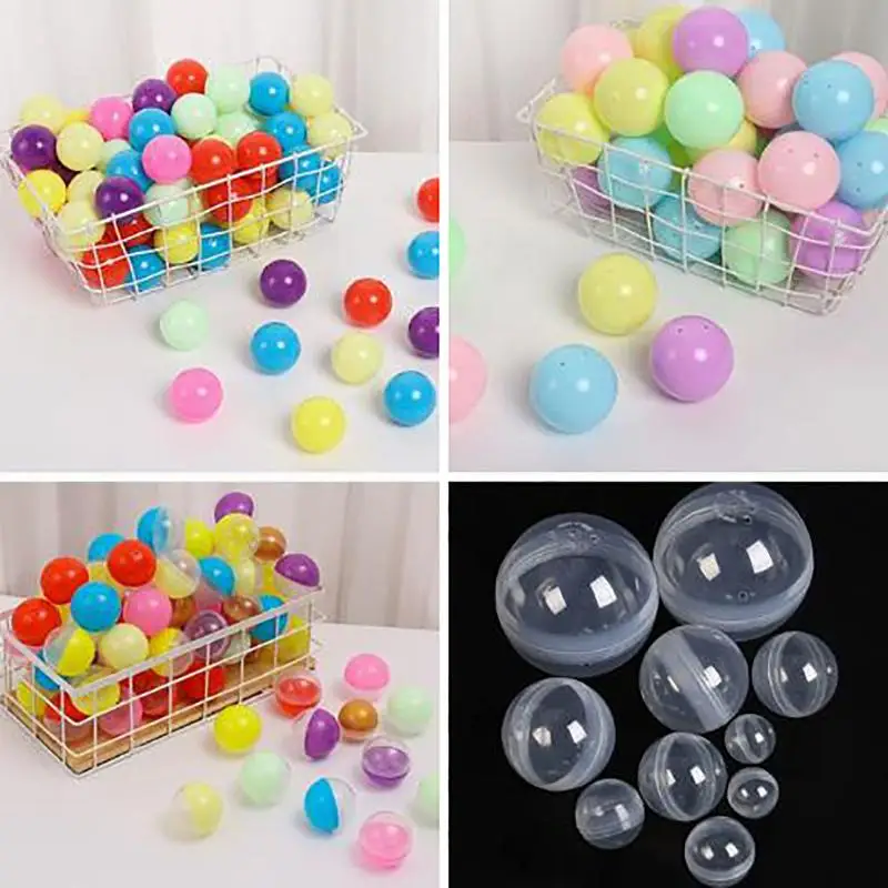 50Pcs 28-55MM Tiny Empty Plastic Balls Capsule Toys Surprise Ball Container Prop Paintball DIY Making Things Models