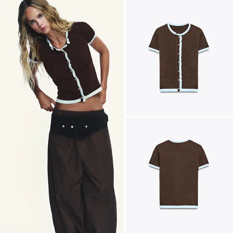 

Faionable Knitted ort Sve round Ne Slim Fit Верхняя одежда Новое поступление Женское повседневное пальто осеннего сезона Цветная блузка