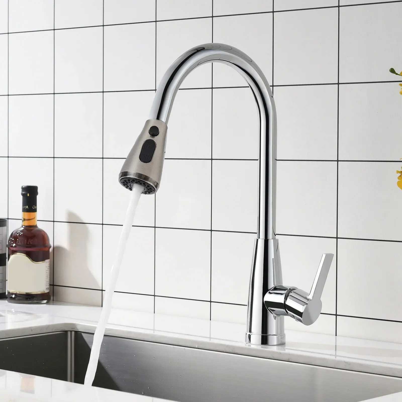 

Головка распылителя крана Элегантный эргономичный дизайн Головка распылителя крана из матового АБС-пластика с широкими и потоковыми вариантами распыления