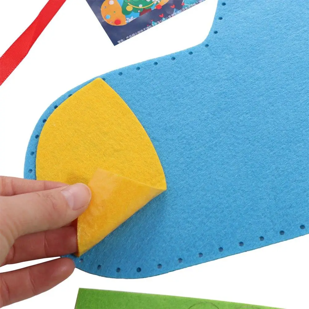 Non-woven Fabric DIY Christmas Stocking Snowman Santa Claus Xmas Non-Woven Socks Handmade Christmas Tree Portable Elk Xmas Bag