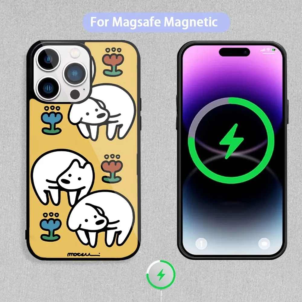 matsui art cute Phone Case For Magnetic Inductive Charging iPhone 11 12 13 14 15 Max Pro Mini Plus Shell