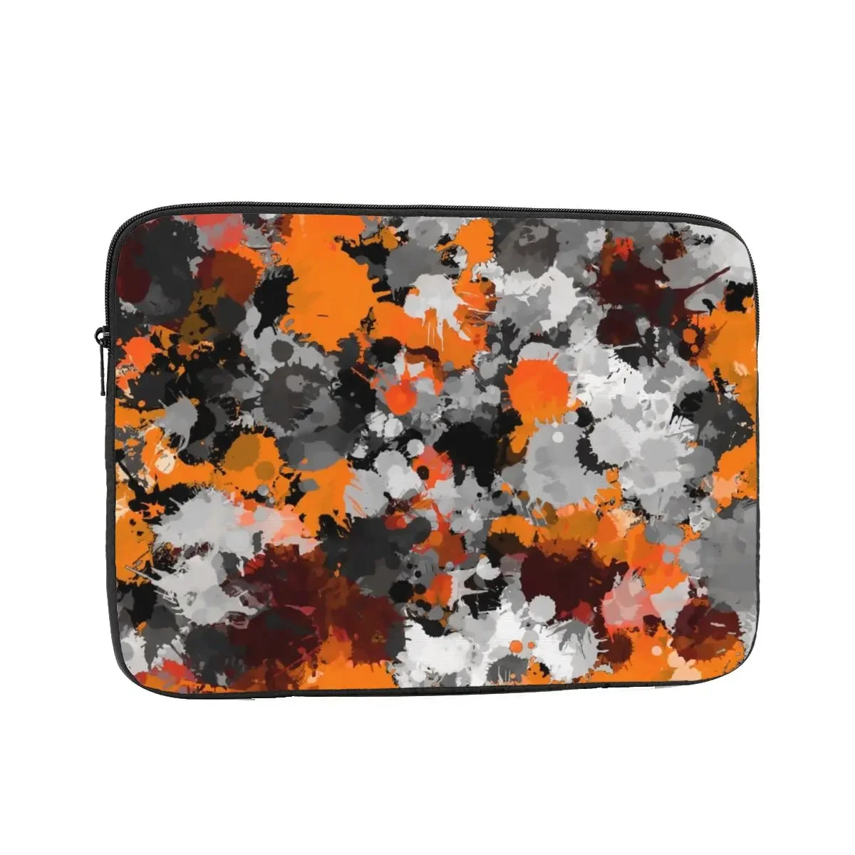 Orange And Grey Paint Splatter Laptop Bag Case 12 13 15 17 Inch Notebook Bag Sleeve Camo Shockproof Case Bag