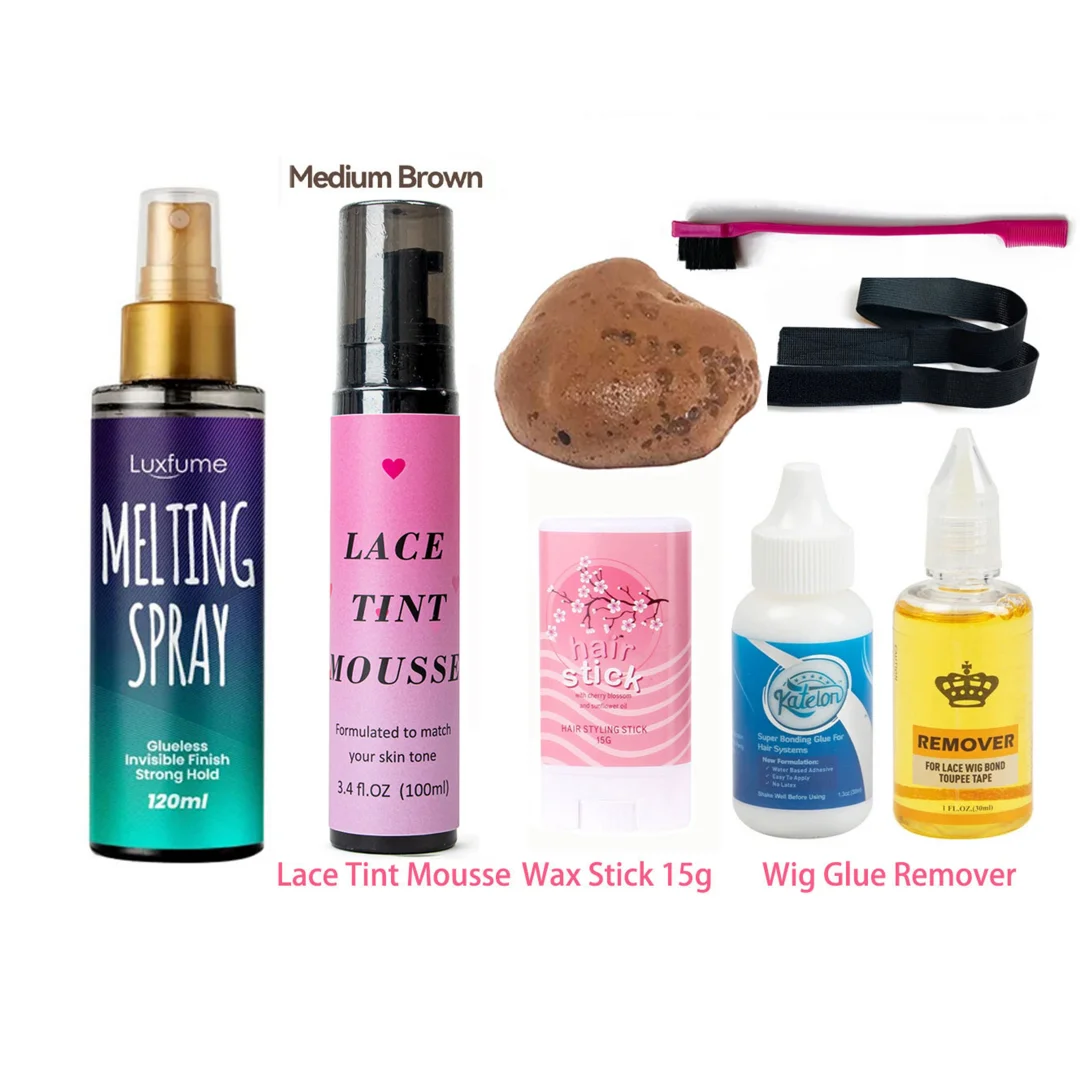 

Melting Spray Stong Hold Invisible Melting Spray For Lace Front Wigs Lace Tint Mousse Light Brown Midium Brown Tint Foam Dye