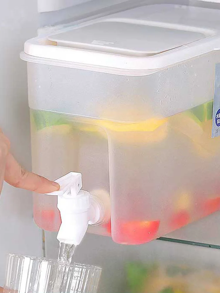 with Faucet Refrigerator Water Dispenser Plastic Drink Dispenser Multifunction Lemonade Container Large Capacity for Cold Drinks