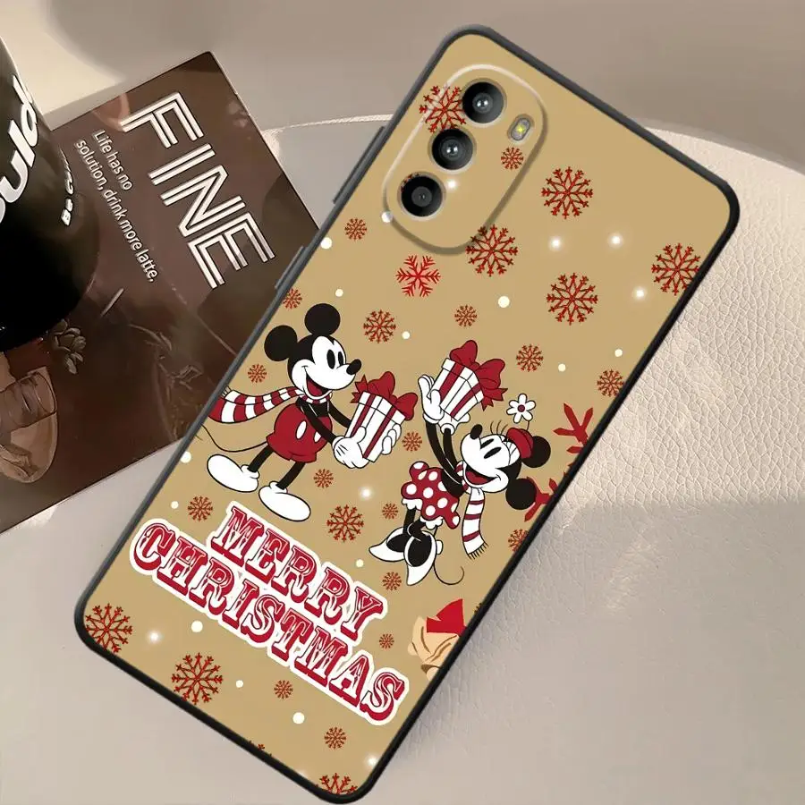 Christmas Mickey Minnie Fummy Cute Soft Back Phone Cover Case for Moto Edge 20 30 X30 Pro S30 Pro