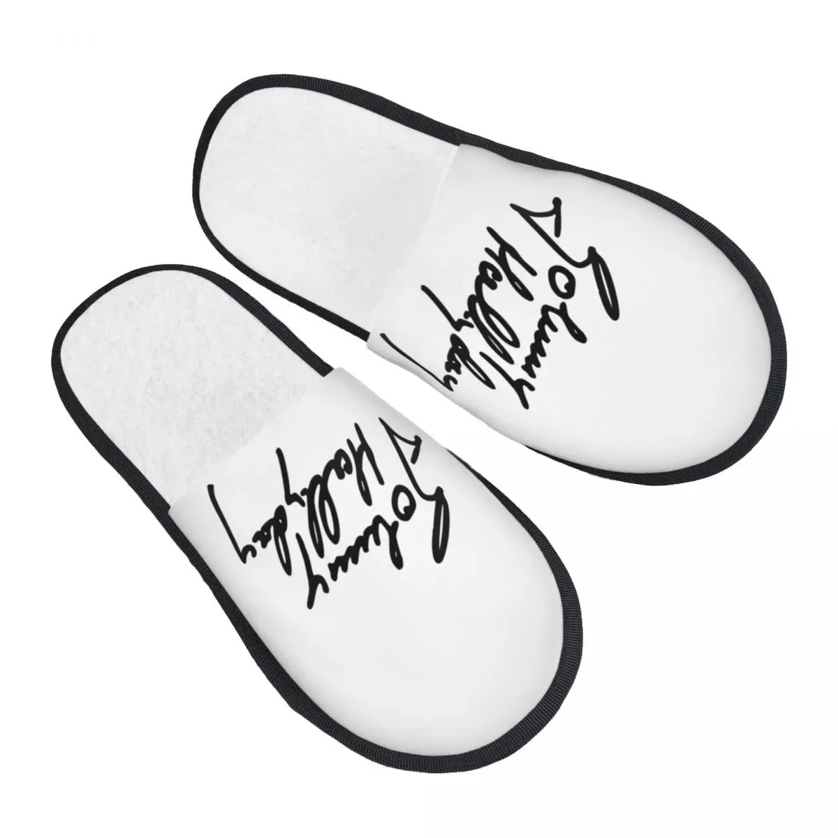 Custom French Legend Rock Hallyday House Slippers Women Soft Memory Foam Slip On Bedroom Slipper Shoes