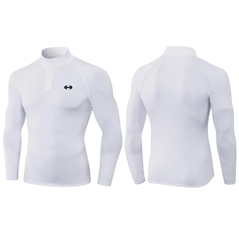 تشغيل تي شيرت رجالي الدمبل ضغط اللياقة البدنية كم طويل قمصان بولو رياضية ضيق الركض الصالة الرياضية ملابس رياضية سريعة الجافة Rashgard