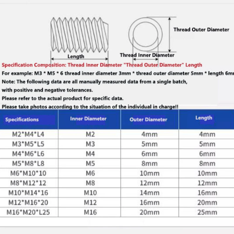 2/4/6PCS M2 M3 M4 M5 M6 M8 M10 M12 M16 Selongsong Ulir Kuningan, Adaptor Ulir Dalam Luar, Sekrup Transfer, Mur Pengurang Ulir