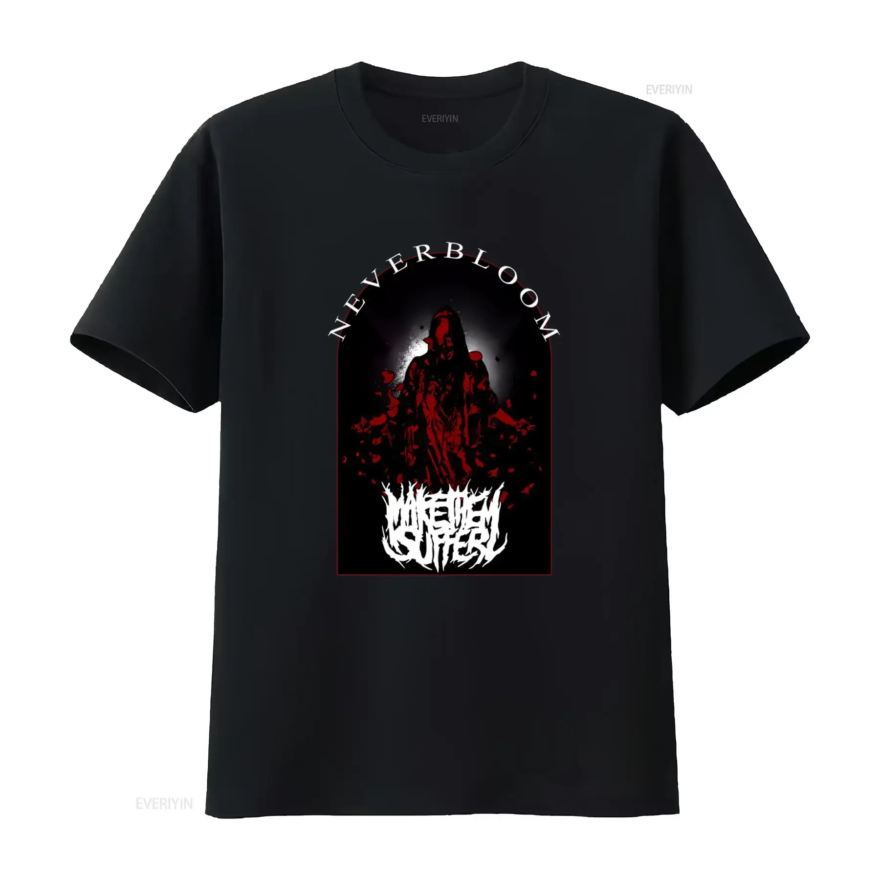 Make Them Suffer T shirt Metal Music Neverbloom Gothic Horror Print  vintage Washed designer clothes Slightly homme Comfortable