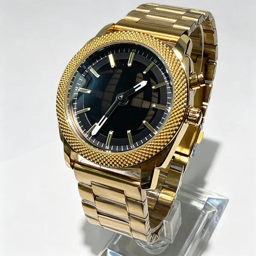 ساعة رجالية كوارتز بميناء مزين - مراجعة Luxury Watch Gold And Black وسعره