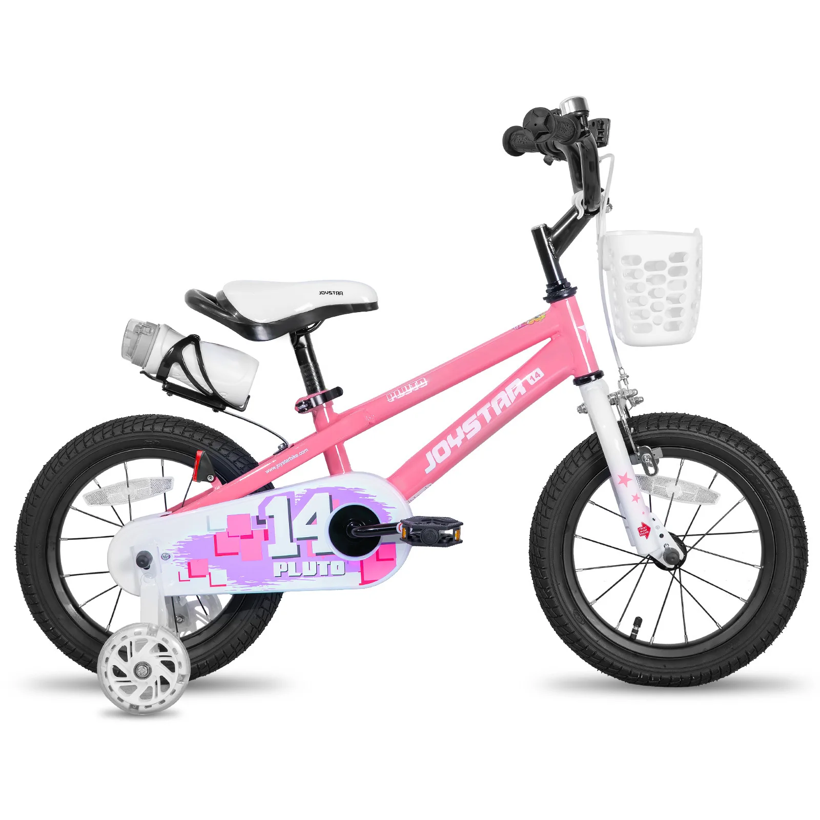 JOYSTAR 12 14 16 18 20 Inch Kinderfiets met Verlichte Steunwielen, Bidonhouder, Kinderfiets voor Jongens en Meisjes